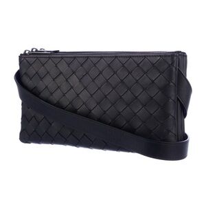 Bottega Veneta Intrecciato Triple Zip Messenger Bag